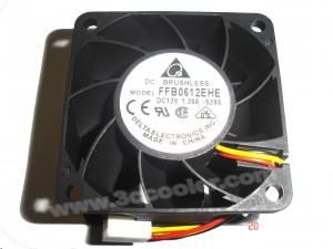 Delta 6038 6CM FFB0612EHE S26S 12V 1.2A 3 Wires Cooler Fan