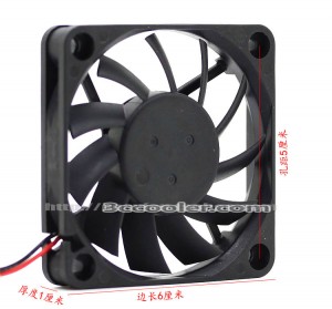 Delta 6CM 6010 EFB0612HA DC12V 0.18A 18.01CFM 2 Wires 2 Pins Case Fan