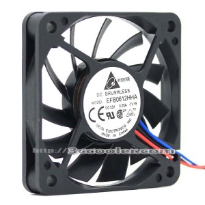 Delta 6CM 6010 EFB0612HHA DC12V 0,15A 3 Wires 3 Pins Case Fan