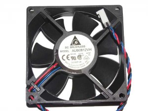 Delta 80x25mm AUB0812VH 12V 0.41A 3 Wires 3 Pins Case Fan CPU Cooler