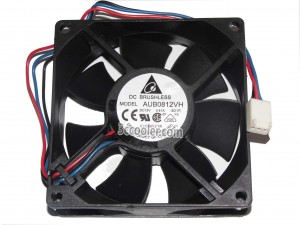 Delta 80x25mm AUB0812VH 12V 0.41A 3 Wires 3 Pins Case Fan CPU Cooler