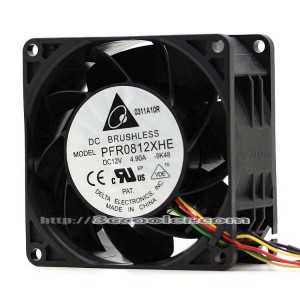 Delta 8038 8CM PFR0812XHE DC12V 4.90A 4 Wires 8 Pins Case Fan Car booster fan