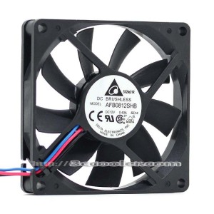 Delta 8CM 80*15MM AFB0812SHB 65CFM 12V 0.40A 3 Wires 3 Pins Case Fan