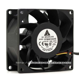 Delta 8CM 8038 FFB0812UHE 12V 1.8A 3 Wires 3 Pins Case Fan