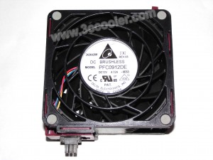 Delta 9238 PFC0912DE -8E63 12V 4.32A Cooler Fan with Red Bracket