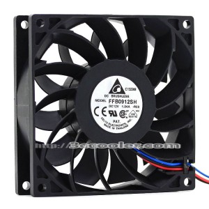 Delta 9CM 9025 FFB0912SH R00 12V 1.04A 3 Wires 3 Pins Case fan