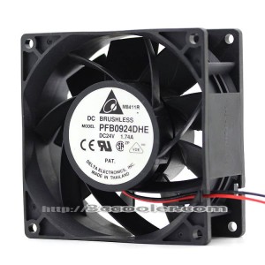 Delta 9CM 9038 PFB0924DHE DC24V 1.74A 2 Wires 2 Pins Case Fan