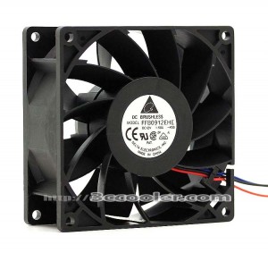 Delta 9CM 9238 FFB0912EHE FOO 102.02CFM 12V 1.5A 3 Wires 3 Pins Case Fan