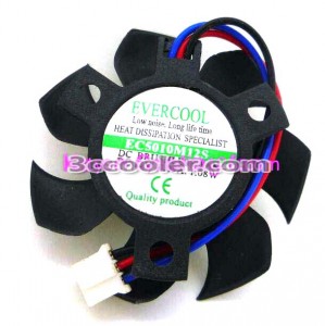 EVERCOOL 5010 EC5010M12S 12V 0.09A 3 Wires 3 Pins 7 Blade VGA Cooling fan