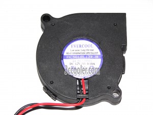 EVERCOOL EC5015L12E-B 12V 0.1A 2 Wire 2 Pins Blower Fan