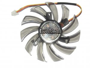 Everflow 75mm T128010SL 12V 0.15A 3 wires sleeve vga fan