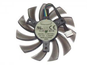 EVERFLOW 8010 T128010SU 12V 0.35A 4 wires 4 pins brown & transparent frameless vga fan graphics card cooler