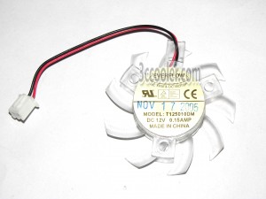 EVERFLOW 5CM T125010DM 12V 0.15A 2 Wires 2 Pins Framelesss Cooling fan