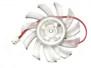 EVERFLOW T126010DH 12V 0.2A 3 wires 3 pins transparent 11 blades vga fan graphics card cooler