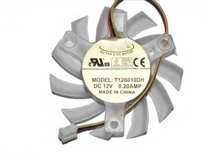 EVERFLOW T126010DH 12V 0.2A 3 wires 3 pins transparent 11 blades vga fan graphics card cooler