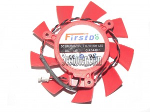 FirstD FD7015H12S 12V 0.43A 2 wires 2 pins frameless vga fan graphics card cooler