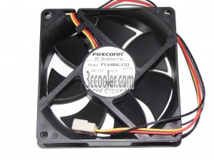 Foxconn 8025 8CM PVA080G12Q F03 12V 0.65A 3 Wires 3 Pins Case Fan