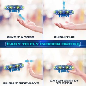 Hand Operated Drone for Kids or Adults - Induction Hands Free Motion Sensors Mini Drone with Bright LED Projection, 360 Flips, Easy Indoor Small UFO Flying Orb Ball Toy for Boys Girls