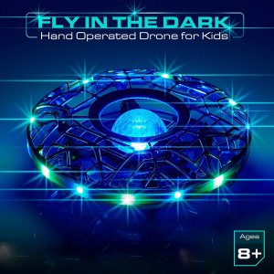 Hand Operated Drone for Kids or Adults - Induction Hands Free Motion Sensors Mini Drone with Bright LED Projection, 360 Flips, Easy Indoor Small UFO Flying Orb Ball Toy for Boys Girls