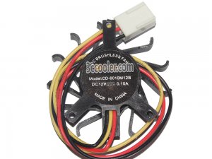 VGA Cooling CD-6010M12B 12V 0.1A 3 Wires Video Fan