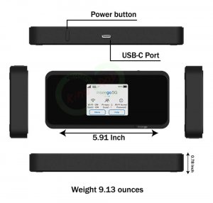 Inseego 4G LET 5G MiFi M2000 Mobile Hotspot Router WIFI6