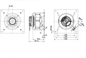 ebmPAPST K3G250-PR17-W9/F01 380-480V Converter AHU Centrifugal Fan