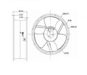 Kaku 255mm KA2509HA2-4 230Vac 2 Wires Ball Bearing AC Axial Cooling