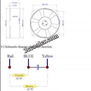 KAKU FZY2002-D 220-240V 50/60Hz 0.27A 58/60W 3 Wires welding machine cabinet Cooling Fan