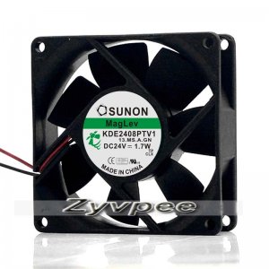 Zyvpee KDE2408PTV1 80x25mm 24V 1.7W 2 wires 8CM case fan for RTU