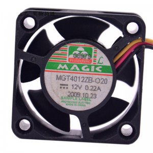 Magic 40MM MGT4012ZB-O20 12V 0.22A 3 Wires 4CM Case Fan 40x20MM