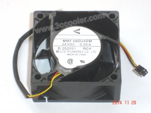 Melco 6CM MMF-06D24DM RC4 24V 0.05A 3 Wires Cooler Fan