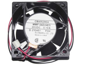 Melco 6CM CB00524H04 MMF-06D24ES FO4 24V 0.1A 2 Wires Cooler Fan