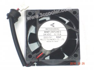 Melco 6CM NC5332H42 MMF-06F24ES RNF 24V 0.1A 2 Wires Cooler Fan