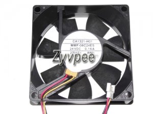 Melco 8CM 80*25mm MMF-08C24ES RM1 CA1321-H01 24V 0.16A 3 Wires 3 Pins Inverter Fan for YASKAWA PLC ABB