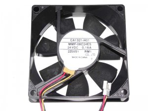 Melco 8CM 80*25mm MMF-08C24ES RM1 CA1321-H01 24V 0.16A 3 Wires 3 Pins Inverter Fan for YASKAWA PLC ABB