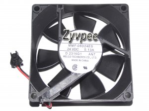 Melco 8CM 80*25mm MMF-08D24ES AN7 24V 0.13A 2 Wires 2 Pins Inverter Fan for YASKAWA PLC ABB