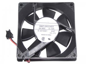 Melco 8CM 80*25mm MMF-08D24ES AN7 24V 0.13A 2 Wires 2 Pins Inverter Fan for YASKAWA PLC ABB