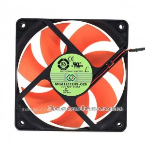 Magic 12025 12CM MGA12012HS-O25 12V 0.45A 2 Wires case Fan