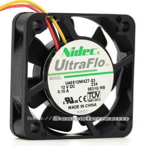 NIDEC 4CM 4010 U40X12MHZ7-53 12V 0.10A 3 Wires 3 Pins Case Fan