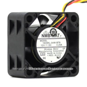 NMB 4020 4CM 1608KL-04W-B79 LBA DC 12V 0.25A 3 Wires 3 Pins Router Fan