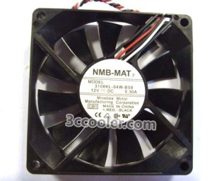 NMB 80x15mm 3106KL-04W-B59 CB1 12V 0.3A 3 Wires 3 Pins Case fan DC Cooler