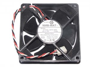 NMB 80x25mm 3110GL-B4W-B89 D51 800-24608-02 12V 0.46A 3 Wires 3 Pins Case Fan DC Cooler