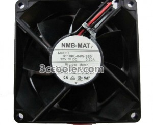NMB 8025 8CM 3110KL-04W-B50 POO 12V 0.3A 2 Wires case Fan