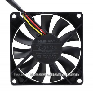 NMB 8CM 8015 3106RL-04W-S19 CA3 DC 12V 0.09A 3 Wires 3 Pins Case Fan