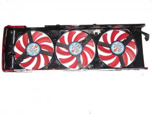 NTK FD7010H12S 12V 0.35A 3 pcs 3/4 Wires 4 Pins Frameless VGA Fan with a black cover for ATI HD7990