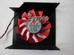 NTK FD8015U12S 12V 0.5A 4 Wires Cooler Fan with Black Cover Replacement XFX RADEON HD 6950