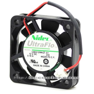 Nidec 4CM 4010 U40X12MHZ7-51 12V 0.10A 2 Wires 2Pins DC Fan