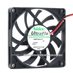 Nidec 8CM 8010 U80R12MUA-57 DC12V 0.25A 2 Wires Case Fan