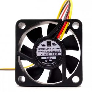 Zyvpee 40mm OD4010-24HB01A  24V 0.09A 3 Wires 4CM Cooling Fan 40x10mm