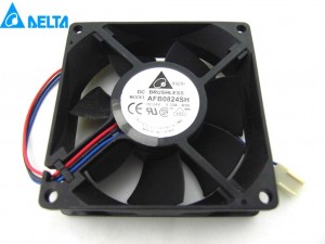 Delta 80x25mm AFB0824SH R00 24V 0.33A 3 Wires 3 Pins Dual Balls Bearing Inverter Axial Fan